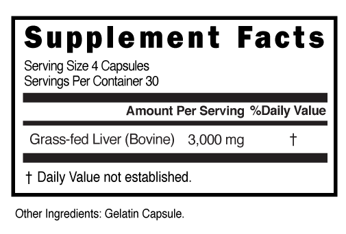 Innate Beefliver Capsules Supplement Facts 100655