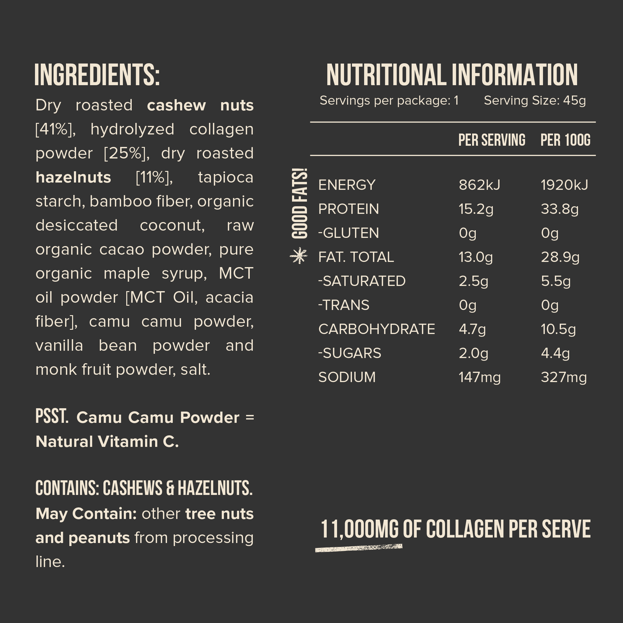Chief Bar Ingredients V2 Hazelnut Brownie